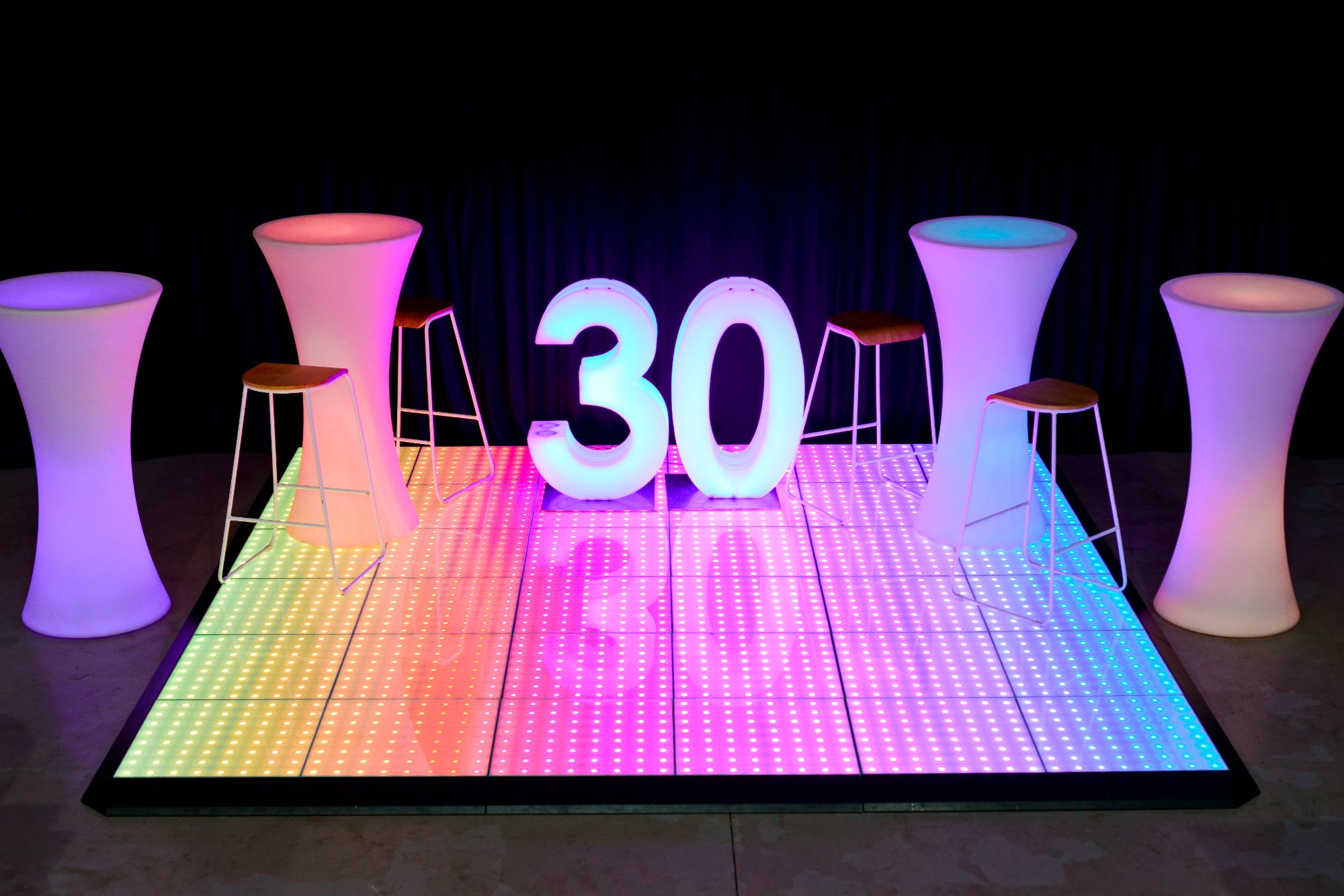 LED Glow Furniture Package 2 Hire Perth