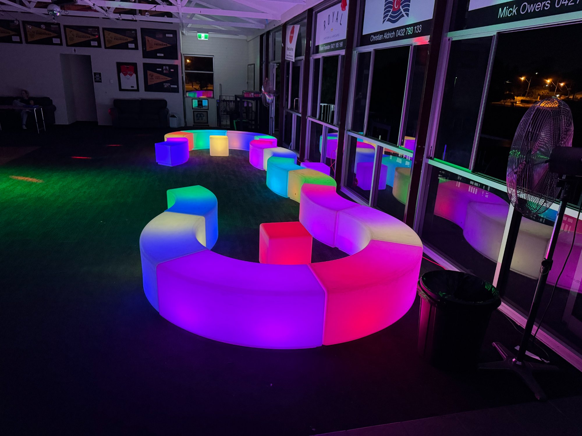 LED Glow Bench Style Perth Hire